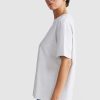 Women Ortc Tops | Oversized Logo T Shirt White Marle